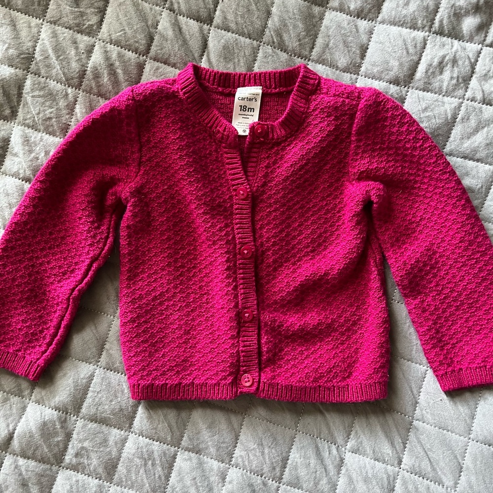 Carters pink cardigan size 18 months